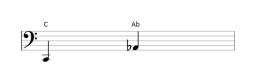 minor sixth - Sheetmusic Interval - Bass clef - Octave 2