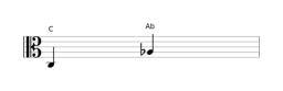 minor sixth - Sheetmusic Interval - Alto clef - Octave 3