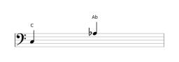 minor sixth - Sheetmusic Interval - Bass clef - Octave 3