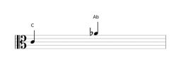 minor sixth - Sheetmusic Interval - Alto clef - Octave 4