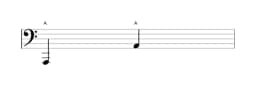 Noten der Note A in mehreren Oktaven (1)