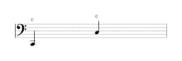 Noten der Note C in mehreren Oktaven (2)