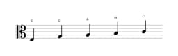 Noten der Tonleiter E Vietnamesisch 1 in drei Oktaven (3)