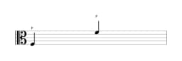 Noten der Note F in mehreren Oktaven (3)