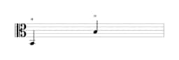 Noten der Note H in mehreren Oktaven (2)