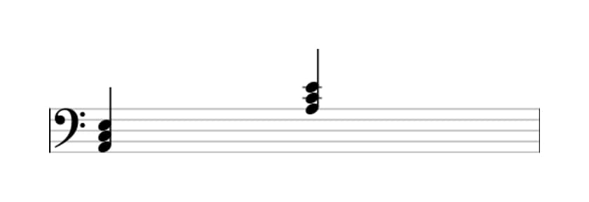 Sheet music of A Minor in three octaves (2)