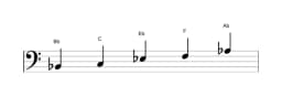Sheet music of the B flat Egyptian scale in three octaves (2)