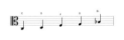 Sheet music of the C Egyptian scale in three octaves (3)