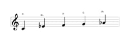 Sheet music of the C Vietnamese one scale in three octaves (4)