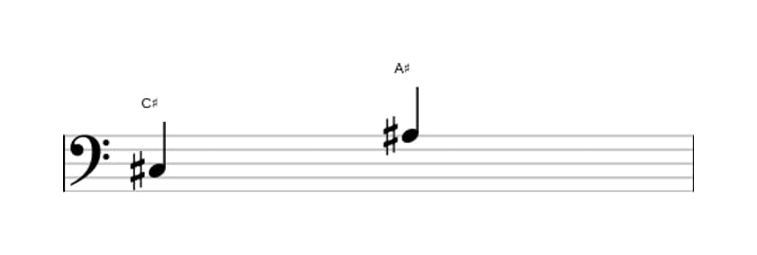 Sheet music of the Major sixth interval in three octaves (3)