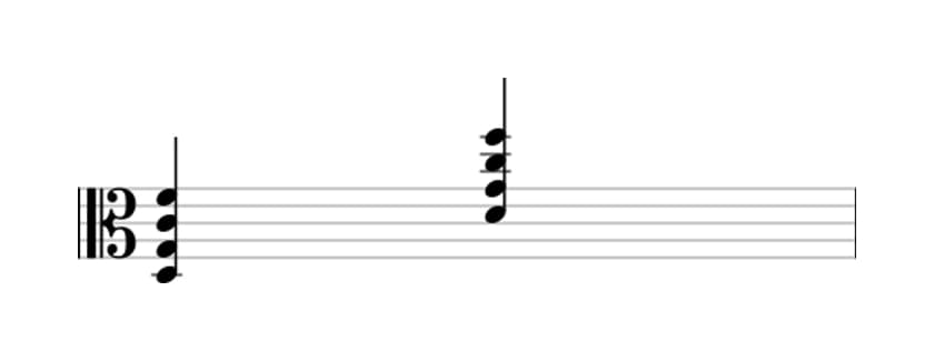 Sheet music of D Fourth in three octaves (3)