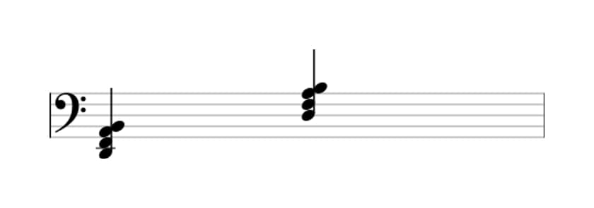 Sheet music of D Minor sixth in three octaves (2)