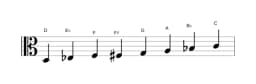 Sheet music of the D Spanish heptatonic scale in three octaves (3)
