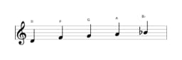 Sheet music of the D Vietnamese one scale in three octaves (4)