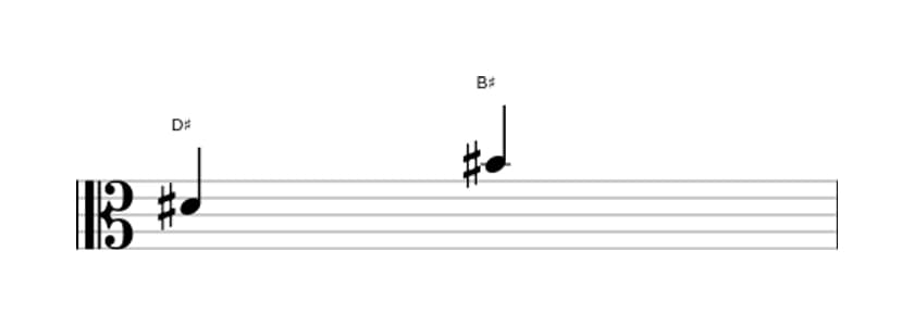 Sheet music of the Major sixth interval in three octaves (4)