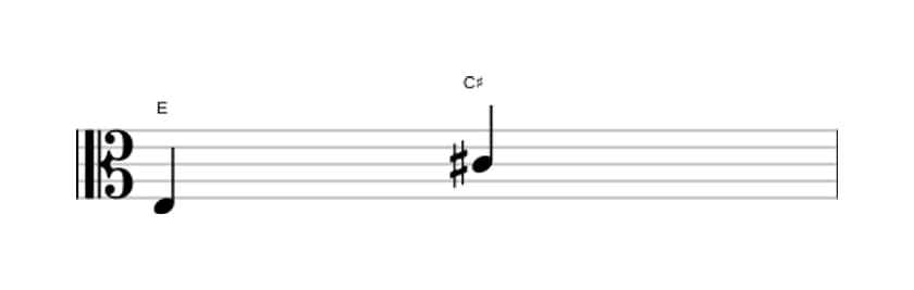 Sheet music of the Major sixth interval in three octaves (3)