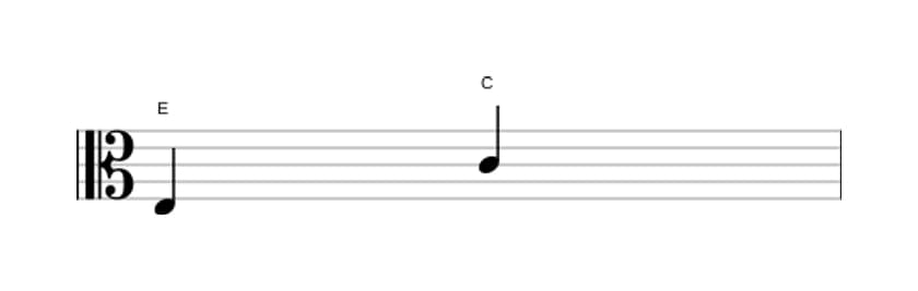 Sheet music of the Minor sixth interval in three octaves (3)