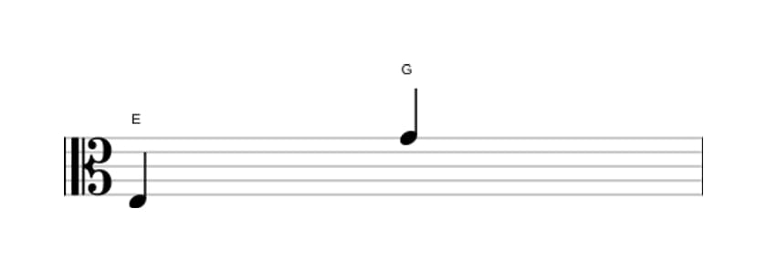 Sheet music of the Minor tenth interval in three octaves (3)