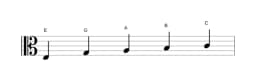 Sheet music of the E Vietnamese one scale in three octaves (3)