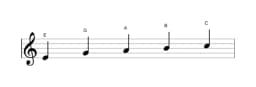 Sheet music of the E Vietnamese one scale in three octaves (4)
