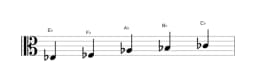 Sheet music of the E flat Kumoijoshi scale in three octaves (3)