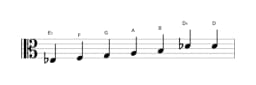 Sheet music of the E flat Leading whole tone scale in three octaves (3)