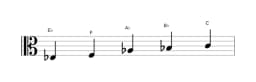 Sheet music of the E flat Ritusen scale in three octaves (3)