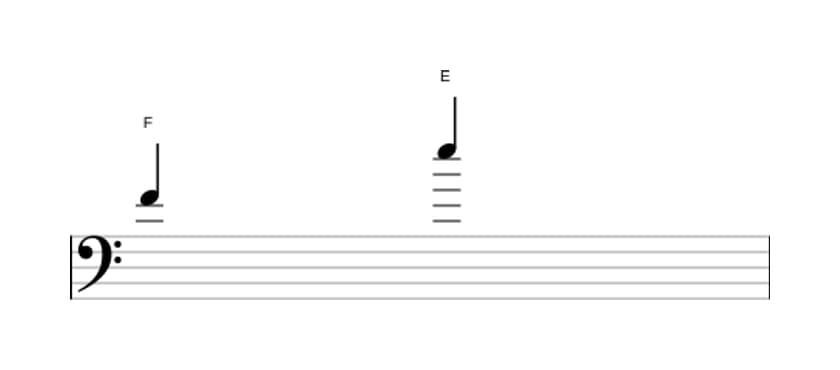 Sheet music of the Major seventh interval in three octaves (4)