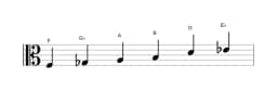 Sheet music of the F Prometheus neopolitan scale in three octaves (3)