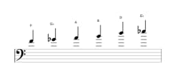 Sheet music of the F Prometheus neopolitan scale in three octaves (4)