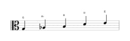 Sheet music of the G Scriabin scale in three octaves (3)