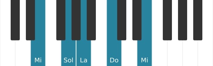 Voz de piano del acorde Do Sexta mayor - 3