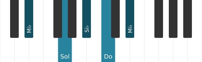 Voz de piano del acorde Do Menor séptima - 3