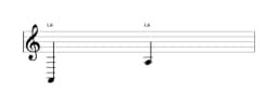 Partitura de la nota La en múltiples octavas (2)