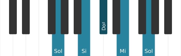 Voz de piano del acorde Mi Sexta menor - 3
