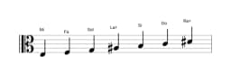 Partitura de la escala Mi Todi raga en tres octavas (3)
