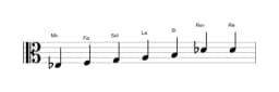 Partitura de la escala Mi bemol Principal tono entero en tres octavas (3)