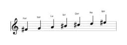 Partitions de la gamme Fa dièse Todi raga en trois octaves (4)