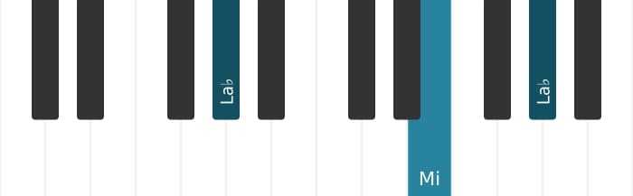 Voix de piano de l'accord La bémol Mineur diés cinq - 1