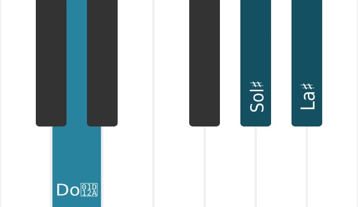 Voix de piano de l'accord La dièse Septième dominante augmentée neuvième - 2