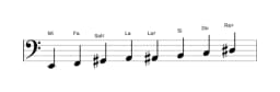 Partitions de la gamme Mi Purvi raga en trois octaves (2)
