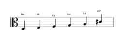 Partitions de la gamme Re Mineure hexatonique en trois octaves (3)