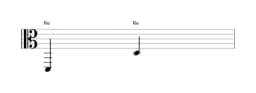 Partition de la note Re sur plusieurs octaves (2)