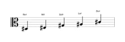 Partitions de la gamme Re dièse égyptienne en trois octaves (3)