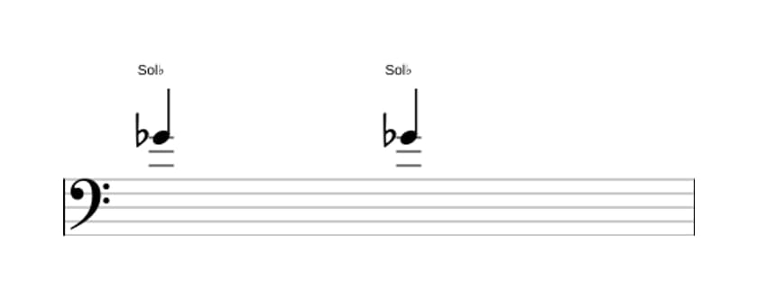 Partition de l'intervalle Seconde diminuée en trois octaves (4)