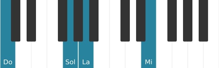 Intonazione al pianoforte dell'accordo Do Sesta maggiore - 1