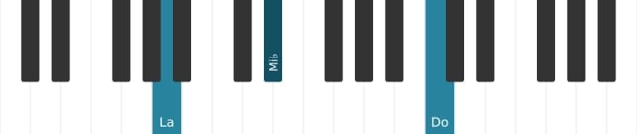 Intonazione al pianoforte dell'accordo La Diminuito settima - 1