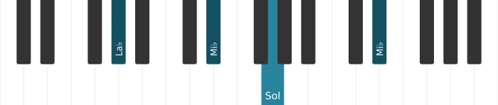 Intonazione al pianoforte dell'accordo La Bemol Maggiore nona sospeso quarta - 2