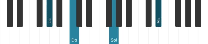 Intonazione al pianoforte dell'accordo La Bemol Settima maggiore - 2