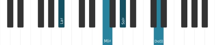 Intonazione al pianoforte dell'accordo La Diesis Settima di dominante - 1